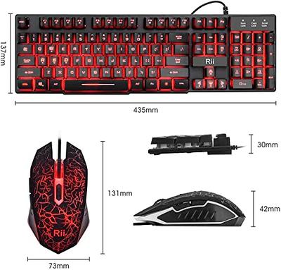  Rii RK100 3 Colors LED Backlit Mechanical Feeling USB Wired  Multimedia Gaming Keyboard, Office Keyboard for Working or Primer  Gaming,Office Device : Video Games