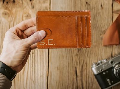 Groomsmen Gifts Personalized Mens Wallet RFID Leather Wallet Monogram Men  Money Clip Leather Thin Minimalist Wallet