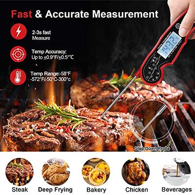 Meat Thermometer Digital for Grilling and Cooking - ANDAXIN Waterproof  Ultra-Fast Instant Read Food thermometers with Backlight & Calibration for  Kitchen, Deep Fry, BBQ, Grill(Red/Black), LCD - Yahoo Shopping