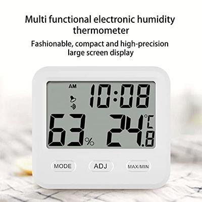 Indoor Hygrometer Thermometer with Alarm Clock Digital Temperature Humidity  Meter with Large Screen, Multifunctional Temperature and Humidity Meter