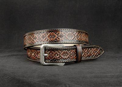 CHAOREN Mens Belts for Jeans 1.5 - Full Grain Leather Cowboy Belt - Crafted by Hand