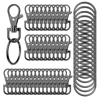 Sugiury 100 Pcs Metal Keychain Clips and Rings, 50 Pcs Keychain