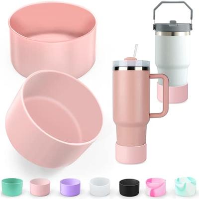 2Pcs Protective Silicone Boot For Stanle y Quencher Tumbler 30 oz 40 oz &  IceFlow 20oz 30oz & Wide Mouth Water Bottle 12-24oz - Cup Bottom Sleeve -  Stanle y Cup Accessories, Clear 