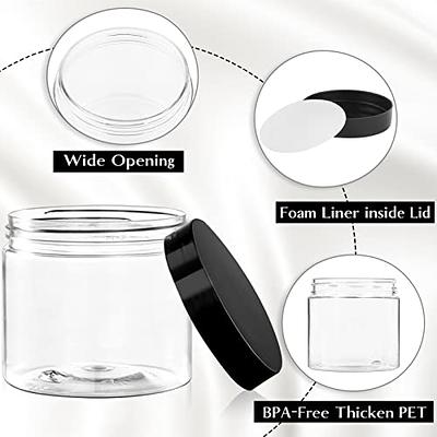 4oz Glass Jars with Lids(12 Pack), Round Glass Jars with Inner Liners and  Black Lids, Empty Cosmetic Containers for Creams, Powder