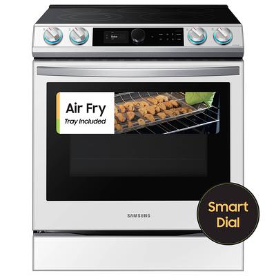 Samsung - Bespoke 6.3 Cu. ft. Smart Front Control Slide-in Electric Range with Air Fry & Wi-Fi - White Glass