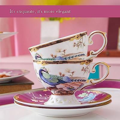 ACMLIFE Bone China Tea Set Tea Cups And Saucers 21