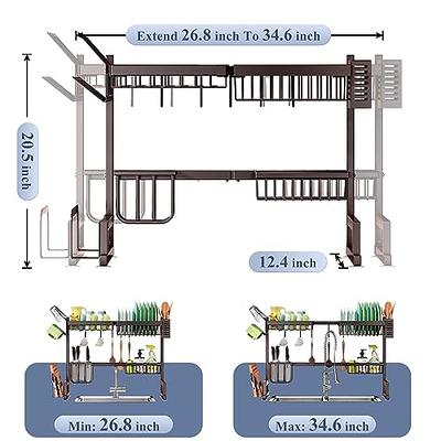 Over The Sink Dish Drying Rack, Adjustable (26.8 to 34.6) Large