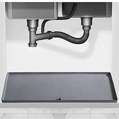 Kitchen Sink Protector Mat Silicone Sink Mat With Drain Hole Waterproof Under  Sink Tray Large Size Non-slip 