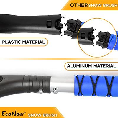 EcoNour 27 Aluminum Snow Brush with Ice Scrapers for Car Windshield and  Window | Car Snow Scraper and Brush with Ergonomic Foam Grip Winter