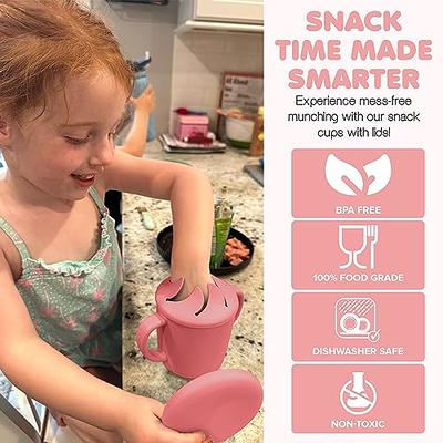 Dilovely Snack Cups for Toddlers Collapsible Silicone Snack Container Baby  Food Catcher No Spill BPA Free and Dishwasher Safe 9 oz
