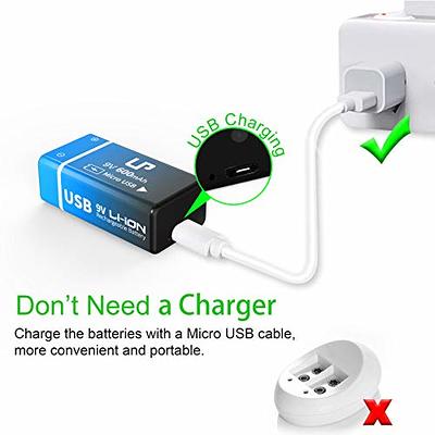 9V Rechargeable Batteries, 1300mAh High Capacity Lithium-ion Long Lasting 9  Volt Batteries with 2 in 1 USB C Fast Charging Cable for Smoke  Alarms,Microphone,Multimeters,Toys,Game Controllers (2 Count) - Yahoo  Shopping