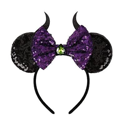 Disney Parks Minnie Mouse Ear Headband for Kids Purple Sequin Bow