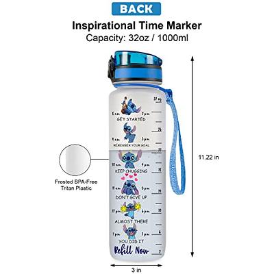 Drink your Effin Water 32oz Time Marked Water Bottle Teal