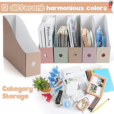 Harloon 24 Pcs Plastic Magazine File Holder Desk Storage Folder Organizer  Cardboard Shelves Heavy Duty Document Box Vertical Book Bin File Rack for  School Home Classroom Office(White) Auction