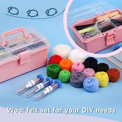 Needle Felting Kit,Wool Roving 40 Colors Set,Needle Felting Starter Kit,Wool Felt Tools with Felting Tool Instruction Included for Felted Animal