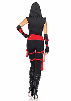 5 Pcs Women's Halloween Ninja Costume Set For Women Ninja Jumpsuit Ninja  Mask Waist Sash Halloween Party Cosplay