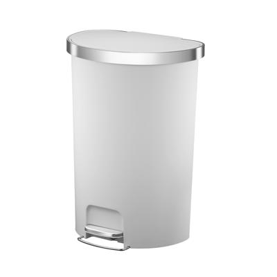 Trash Can Large Capacity14.5 Gallon Trash Can, Semi-Round Kitchen Trash  Can, Stainless Steel