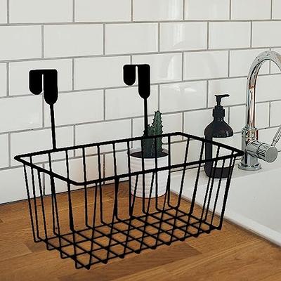 Grid Storage Baskets with Hooks Over Cabinet Door Organizer Wire