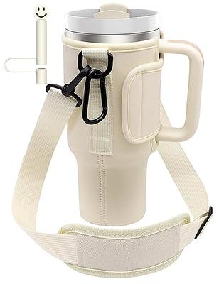 Water Bottle Carrier Bag 40oz Water Bottle Holder Neoprene Water Bottle  Sling Holder with Shoulder Strap & Straw Cover, for Quencher Tumbler with  Handle 