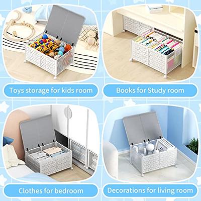 PHINOX Toy Box Storage, Toy Chest Toy Organizers and Storage Bins, Large  Toy Box for Boys Girls, 70L Toy Storage Organizer with Wheels, Collapsible