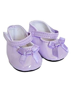 18 Inch Doll Shoes-Pink, White and Grey Mary Janes