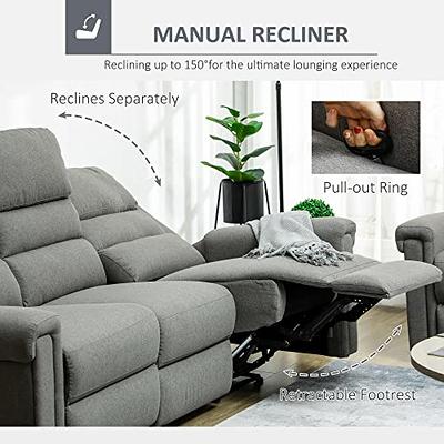 Recliner Sofa Home Theater Seating with Lumbar Support Manual Push Back  Recliners,PU Leather