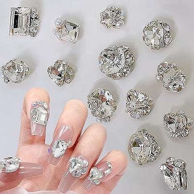 XEAOHESY 30pcs 3D Silver Star Nail Charms for Acrylic Nails Star