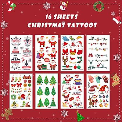  Christmas Temporary Tattoos Stocking Stuffers for Kids Boys  Girls, Glow in the Night Dark Kids Tattoos, Christmas Party Favors Supplies  Decorations, Christmas Fun Dollar Items for Kids (10 sheets) : Toys