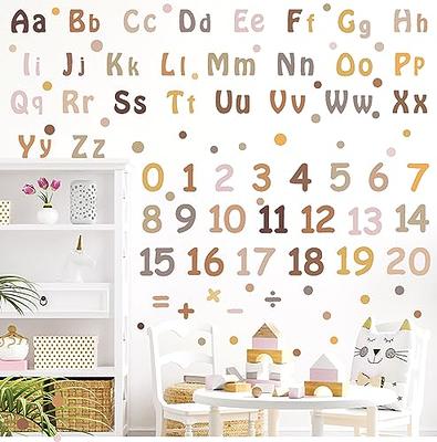 Boho Alphabet Wall Decals Neutral Number Wall Decals Peel and