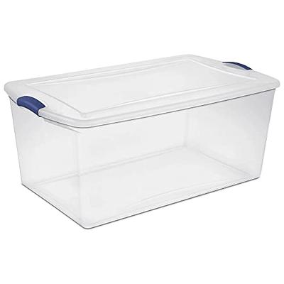 HART 160 Quart Latching Plastic Storage Bin Container, Clear, Set of 3