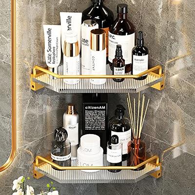 Gold Bathroom Shelf Shower Shampoo Soap Cosmetic Shelves Brass Shower Rack  Square Black Bathroom Storage Organizer