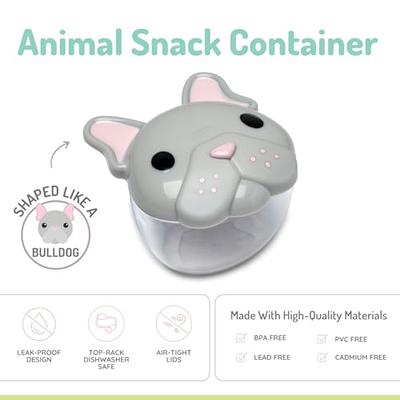 melii Animal Snack Containers with lids - Food Storage for Toddlers and  Kids - Bulldog, Lion & Panda (Pack of 3)