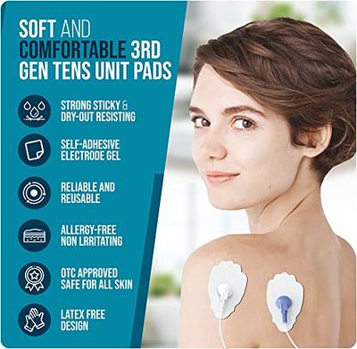 Tens Wired Electrodes Compatible with Tens 7000, Tens 3000 - 16 Premium 2 inchx2 inch Wired Replacement Pads for Tens Units - Intensity Tens Brand