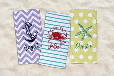 Kitchen Towels Personalized Beach Theme Dish Towels 