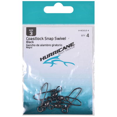 Hurricane Coast Lock Snap Swivel Fishing Terminal Tackle, Black, Size 3,  4-pack - Yahoo Shopping