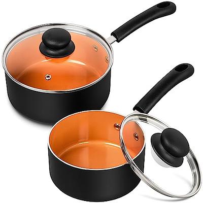 NutriChef Sauce Pot with Lid - Non-Stick High-Qualified Kitchen Cookware  with See-Through Tempered Glass Lids, 1.5 Quart (Works with Models: NCCW14S  