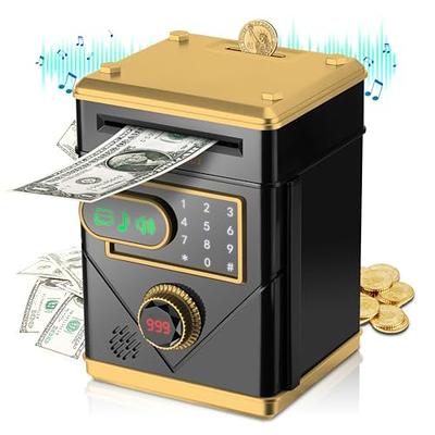  TUSEASY Piggy Bank, Toys Gifts for 5 6 7 8 9 10 Year Old Boys  Girls, Kids Electronic Real Money Coin ATM Machine (Silver) : Toys & Games