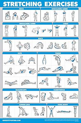 Palace Learning 2 Pack - Warm Up Exercises + Pilates Exercises - Set of 2  Workout Charts (LAMINATED, 18” x 24”)
