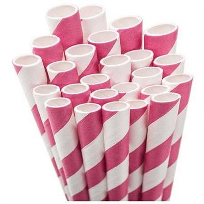 Aardvark 61720005 7 3/4 Jumbo Red / White Striped Unwrapped Eco-Flex Paper Straw - 4800/Case