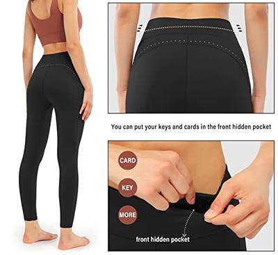 Dragon Fit High Waist Yoga Leggings with 3 Pockets,Tummy Control Workout  Running 4 Way Stretch Yoga Pants Medium Black