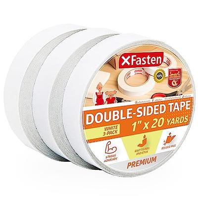 XFasten Double Sided Tape, Removable, 1-Inch by 20-Yard (Pack of 3) Ideal  as a Gift Wrap Tape, Holding Carpets, and Woodworking - Yahoo Shopping