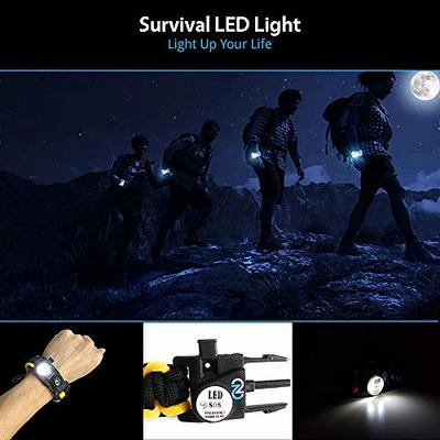 LED Tactical Flashlight Emergency SOS Whistle Fire Stick Outdoor Survival  Tools