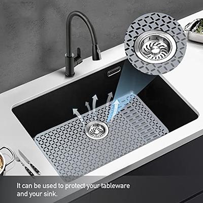 Under Sink Mats for Kitchen Waterproof Mat with Sink Tray with Drain Hole  Grey