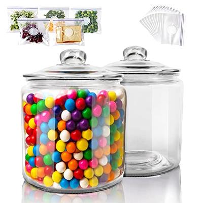 1 Gallon Glass Cookie Storage Jars with Bamboo Lids, Airtight