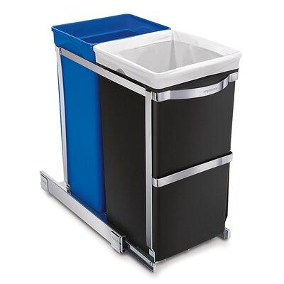 Simple human dual compartment trash bin.