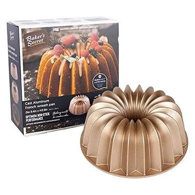 Baker's Secret Nonstick Fluted Cake Pans, Heavy Duty Die Cast Aluminum -  Classic