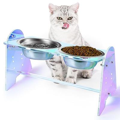 Elevated Cat Bowls by Pawfect Pets- 4” Raised Cat Bowl. Cat Feeder Comes  with Four Stainless Steel Cat Bowls. Cat Food Bowl - Yahoo Shopping