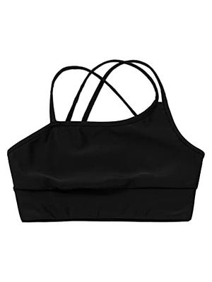 inhzoy Girls Sports Bra Yoga/Gymnastics/Workout Crop Tank Tops Straps  Crisscross Back Sleeveless Activewear Top Black Type I 8 - Yahoo Shopping