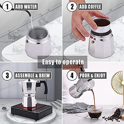 Mini 2-Cup Moka Pot Espresso Coffee Maker