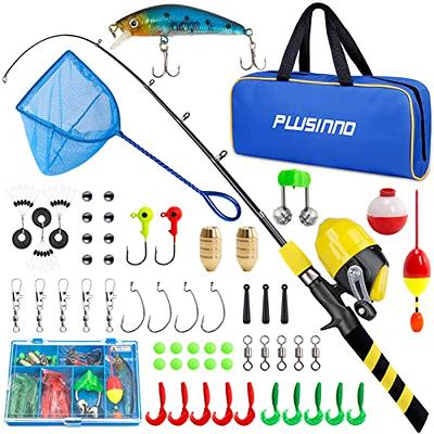WIDDEN Kids Fishing Pole Full Kits Portable Telescopic Kids Fishing Rod and  Reel Combos with Tackle
